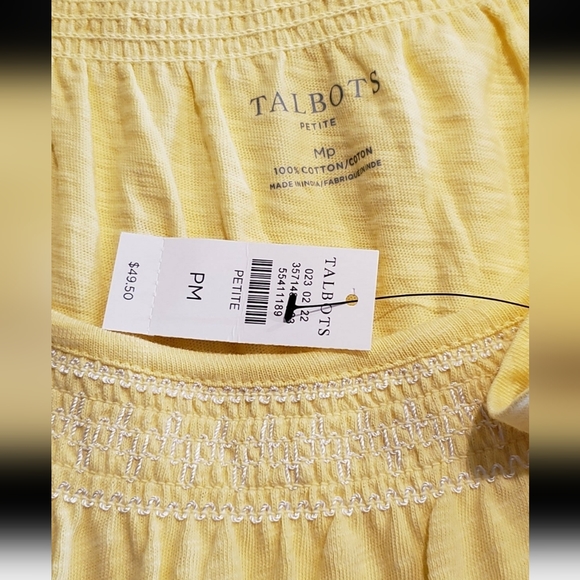 TALBOTS SMOCKED NECKLINE T-SHIRT - Picture 6 of 6